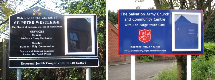 Single Superior External Lockable Church Notice Board